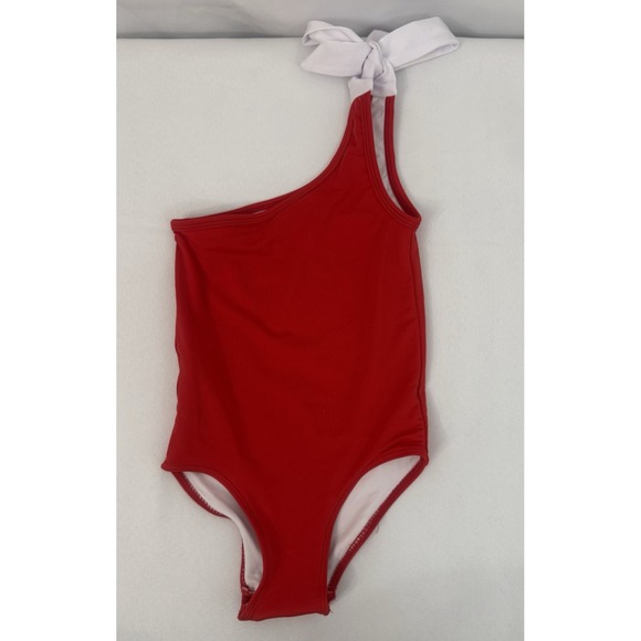 Busy Bees Smocks Bathing Suit Toddler Girls 3T  Red‎ One Shoulder One Piece - Picture 1 of 5